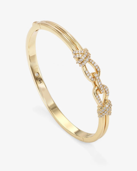 Knot Cuff Gold|White Diamondettes