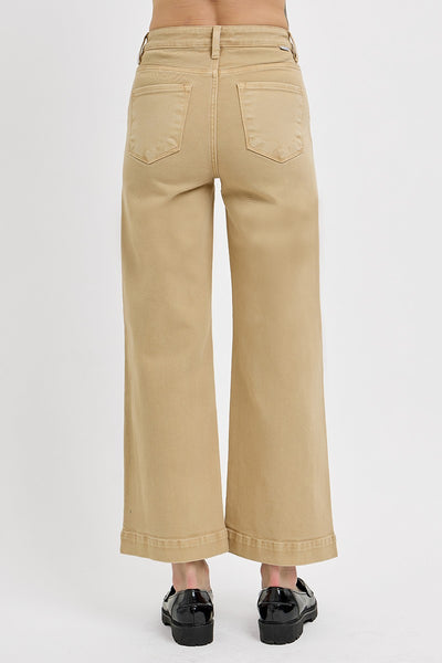 Tummy Control High Rise Crop Wide Jeans