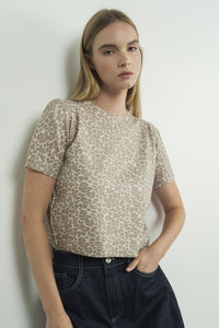 Short Sleeve Leopard Sweater