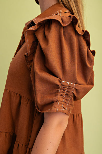 Linen Button Up Shirt Dress - Lulu Bella Boutique