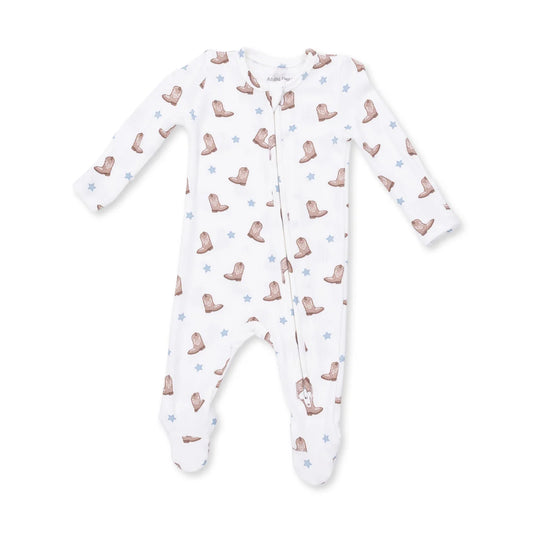 Mini Cowboy Boots  2 Way Zipper Footie