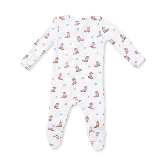 Mini Cowboy Boots  2 Way Zipper Footie