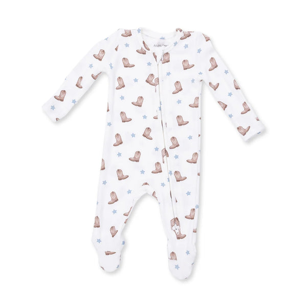 Mini Cowboy Boots  2 Way Zipper Footie