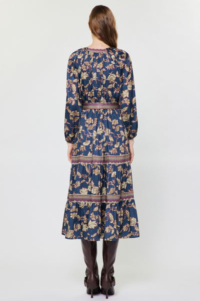 Floral Printed Tiered Midi Dress