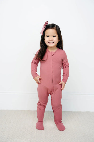 Marjorie Ribbed Zipper Footies - Lulu Bella Boutique