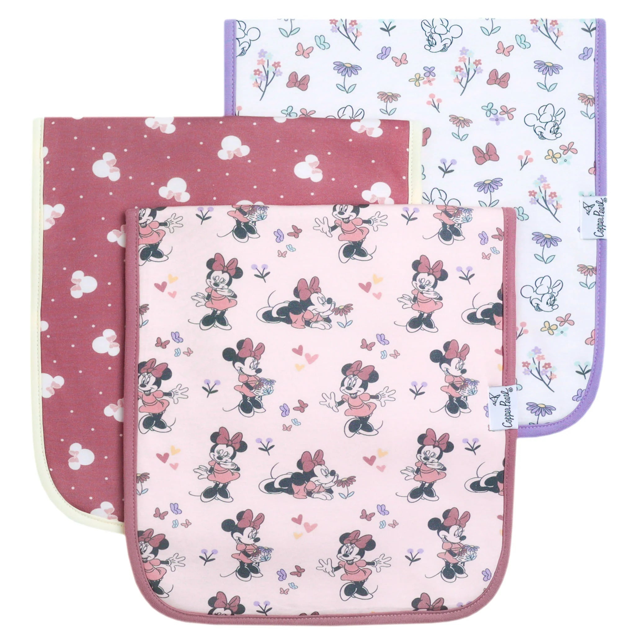 Premium Burp Cloth Set in Minnie Mouse