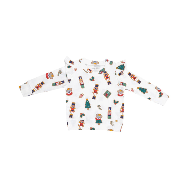 Nutcracker Christmas Cookies Ruffle Sweatshirt