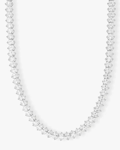 Hello Gorgeous Tennis Necklace Silver|White Diamondettes (Copy)
