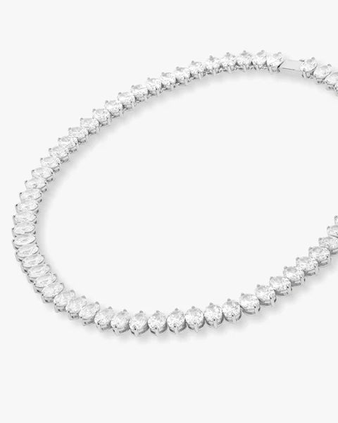 Hello Gorgeous Tennis Necklace Silver|White Diamondettes (Copy)