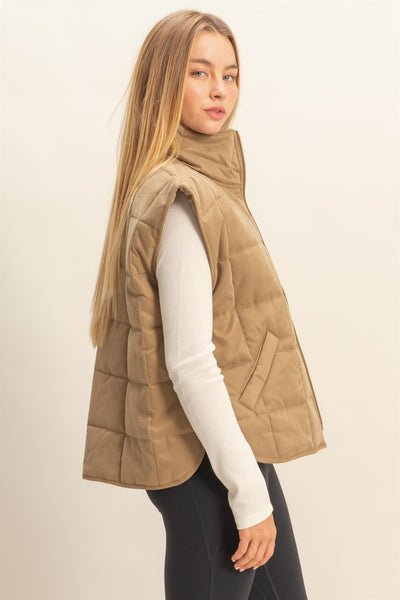 Quilted Zip-front Vest Jacket