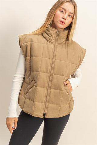 Quilted Zip-front Vest Jacket