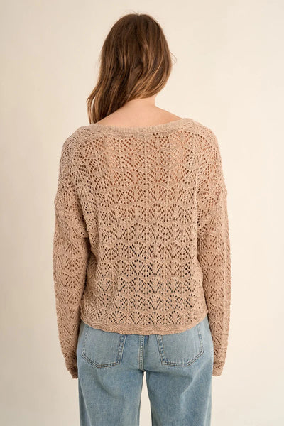 Openwork Knit Cardigan - Lulu Bella Boutique