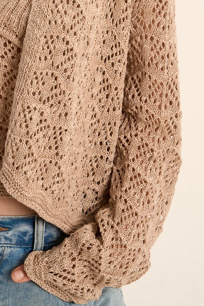 Openwork Knit Cardigan - Lulu Bella Boutique