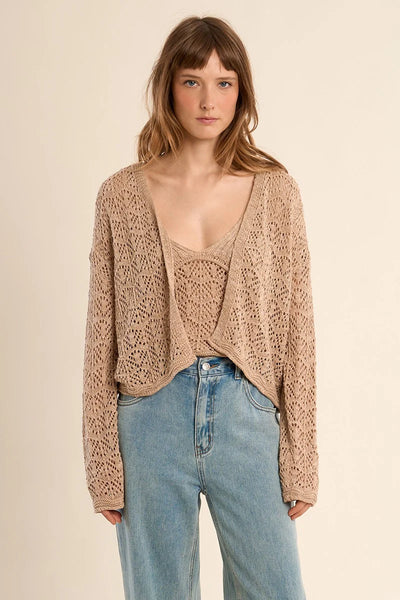 Openwork Knit Cardigan - Lulu Bella Boutique