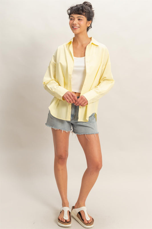Button Down Poplin Shirt - Lulu Bella Boutique