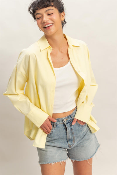 Button Down Poplin Shirt - Lulu Bella Boutique
