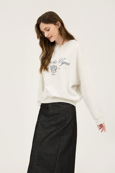 Paris Embroidered Crew Neck