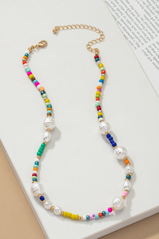 Pearl and Seed Bead Necklace