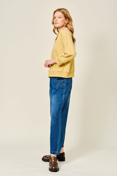 Removable Peter Pan Color Sweatshirt - Lulu Bella Boutique