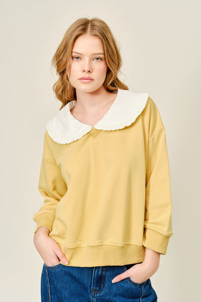 Removable Peter Pan Color Sweatshirt - Lulu Bella Boutique