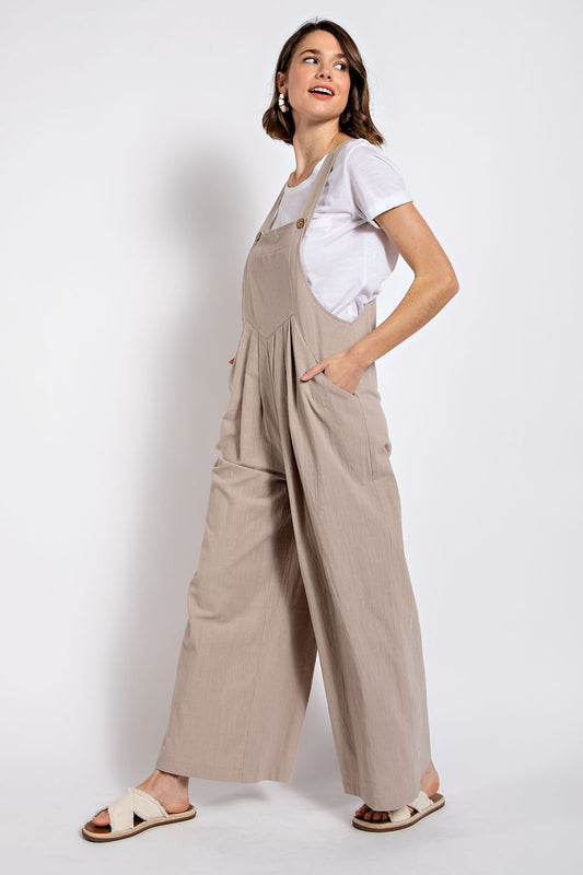 Pintuck Detail Overalls