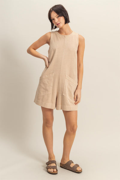 Pocket Detail Sleeveless Comfy Romper - Lulu Bella Boutique