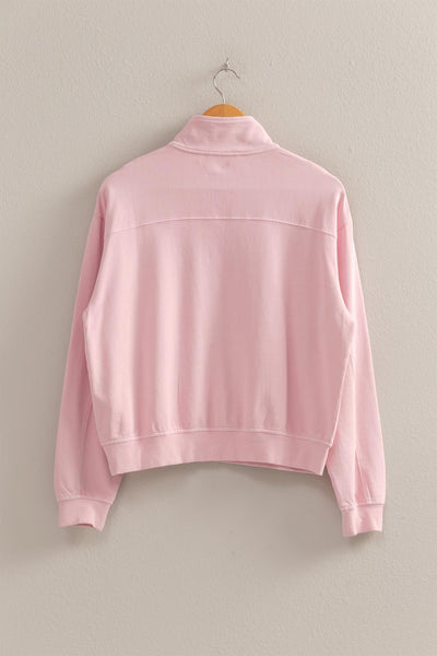 Half Zip Long Sleeve Sweatshirt - Lulu Bella Boutique