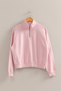 Half Zip Long Sleeve Sweatshirt - Lulu Bella Boutique