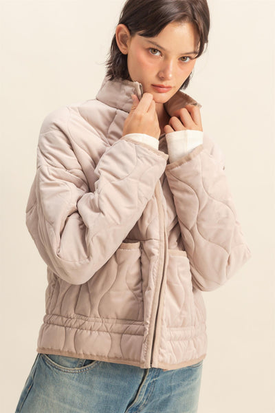 Quilted Jacket With Drawstring Hem