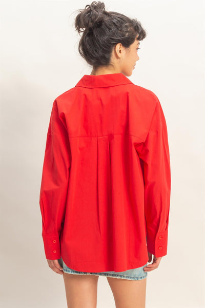 Button Down Poplin Shirt - Lulu Bella Boutique