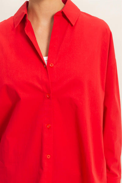 Button Down Poplin Shirt - Lulu Bella Boutique