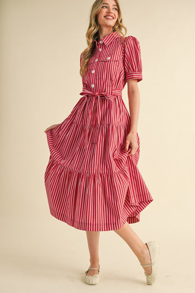 Collared Stripe Button Down Dress