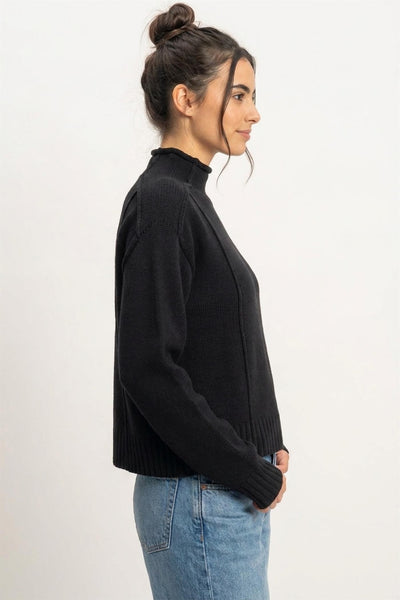 Roll Neck Sweater With Reversed Seam
