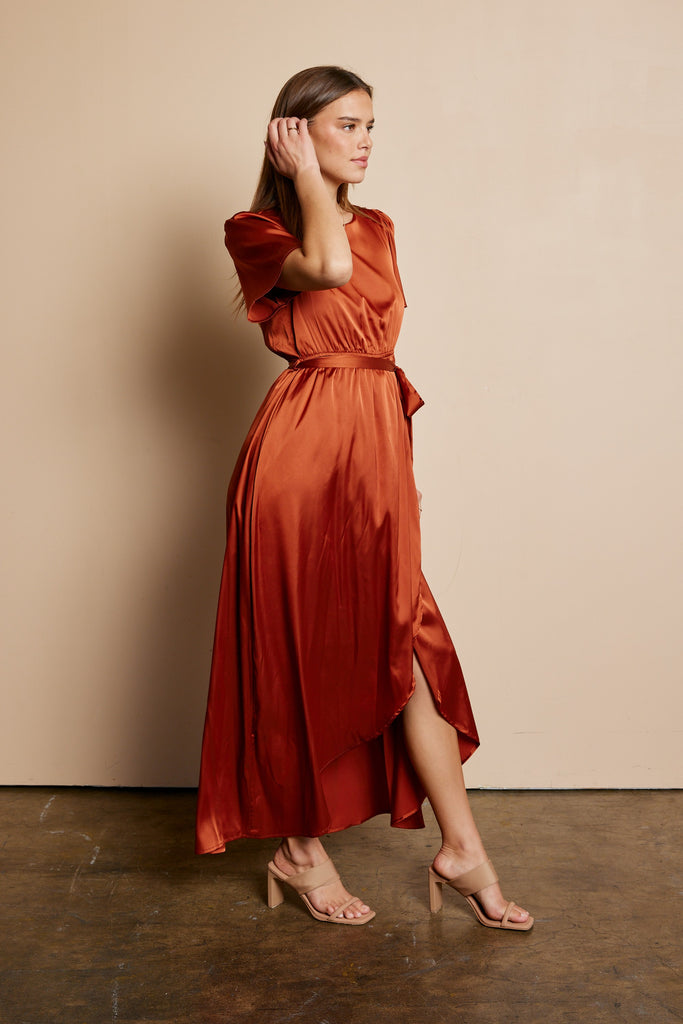 brushed silk dress 90s Onyx Brushed Silk Dress
