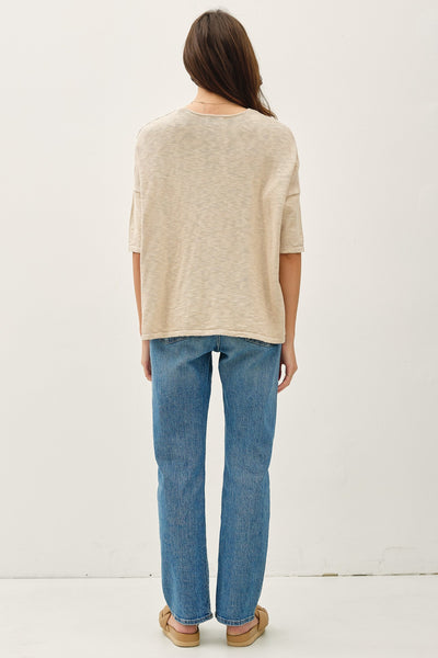Cotton Slub V-neck Tee - Lulu Bella Boutique