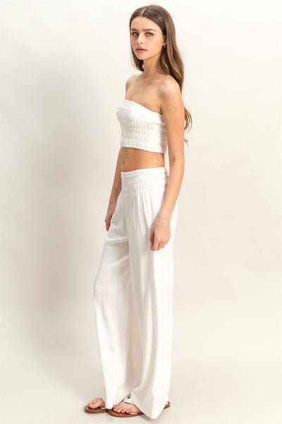 Smocked Linen Top And Pants Set - Lulu Bella Boutique