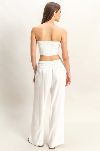Smocked Linen Top And Pants Set - Lulu Bella Boutique
