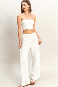 Smocked Linen Top And Pants Set - Lulu Bella Boutique