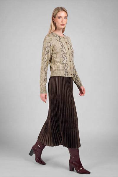 Snakeskin Long Sleeve Knit Cardigan