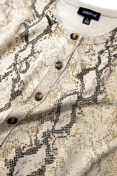 Snakeskin Long Sleeve Knit Cardigan
