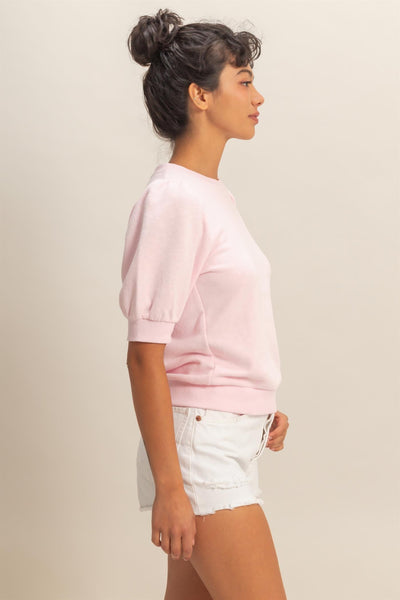 Puff Short Sleeve Crew Neck Top - Lulu Bella Boutique