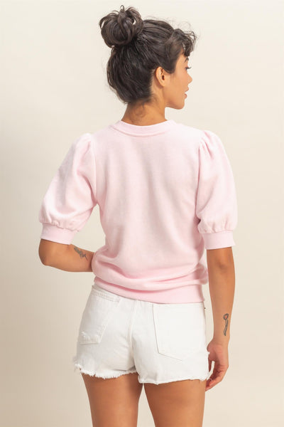 Puff Short Sleeve Crew Neck Top - Lulu Bella Boutique
