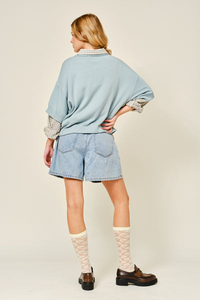 Soft Wool Mix Round Neck Solid Sweater Top - Lulu Bella Boutique