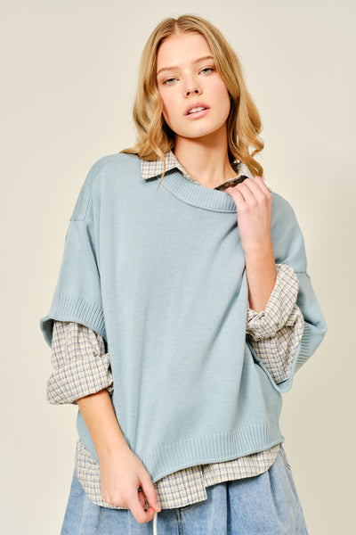 Soft Wool Mix Round Neck Solid Sweater Top - Lulu Bella Boutique