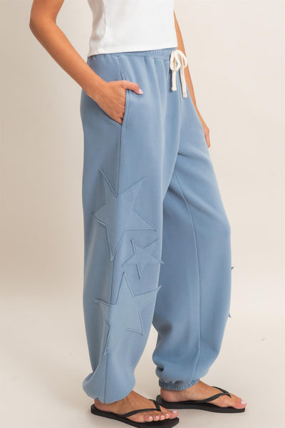 Star Patch Sleeve Sweatshirt Set