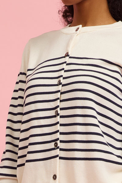 Stripe Button Up Cardigan