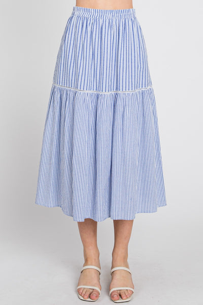 Striped Midi Skirt - Lulu Bella Boutique