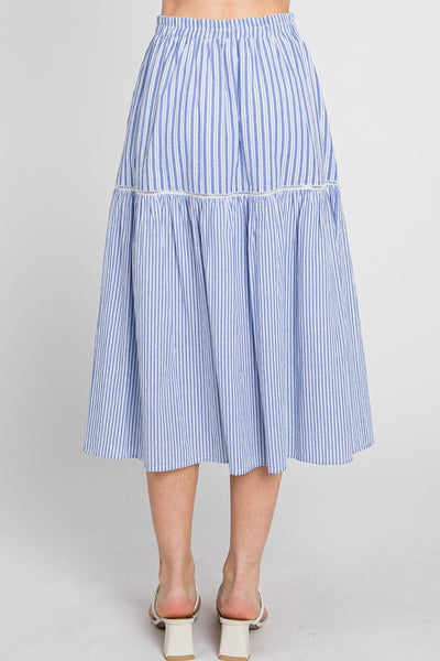 Striped Midi Skirt - Lulu Bella Boutique