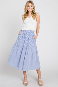 Striped Midi Skirt - Lulu Bella Boutique