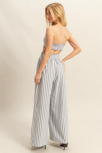 Striped Tube Top And Pants Set - Lulu Bella Boutique